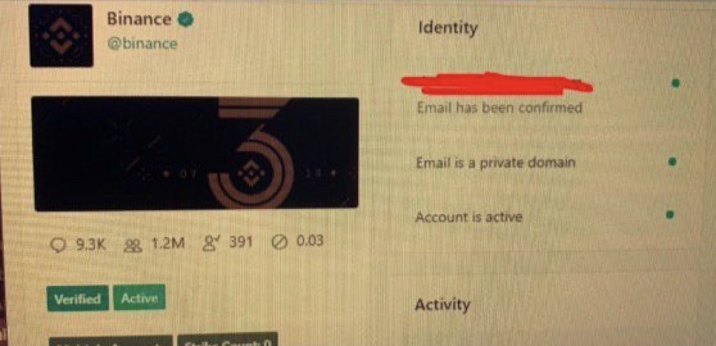Binance account Twitter internal tool